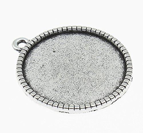 Perlin - 20stk Metall Anhänger Fassungen für 22mm Runde Cabochon-Fassung Rahmen Medaillons M501 x2