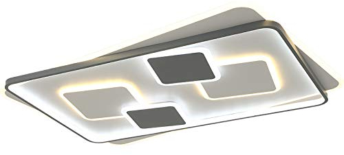 Eurohandisplay LED Deckenleuchte 9643CFX 97x62 cm 170W mit Fernbedienung Lichtfarbe/Helligkeit einstellbar grau/weiß LED Deckenlampe Wohnzimmer