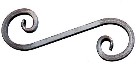 UHRIG S arco, coclea in ferro forgiato in acciaio quadrato 12 x 12 mm, elemento decorativo in ferro battuto, per ringhiere, recinzioni e molto altro ancora, 300 x 100 mm