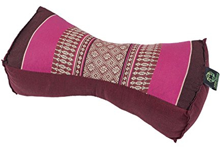 Handelsturm Thai Nackenkissen festes Kissen für Entspannung Massage und Meditation mit Füllung aus Kapok 30x15x10 cm Burgunder & pink