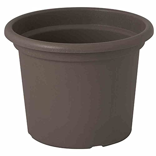 Euro3Plast 3138.G9 Guya Blumentopf aus recyceltem Kunstoff 40 cm rund Farbe: Taupe (Grau-Braun)