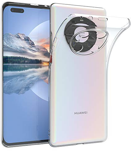EAZY CASE Hülle kompatibel mit Huawei Mate 40 Pro 5G Schutzhülle Silikon, Ultra dünn, Slimcover, Handyhülle, Silikonhülle, Backcover, Durchsichtig, Klar Transparent