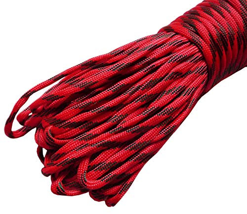 King of Trade 5m Farbe-039 rot-dunkelgrün Paracord 550 Fallschirmschnur Nylonleine