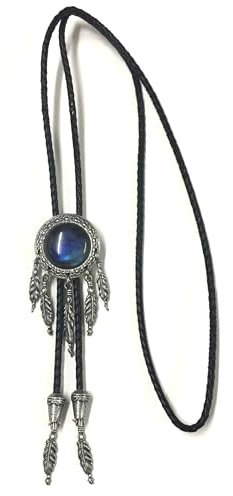 Piratenladen Bolo Tie Dream Catcher, echter Labradorit, Echt Silber- Auflage, Traumfänger