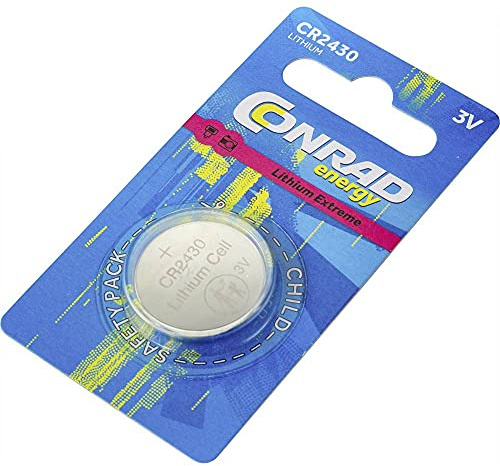 Conrad energy CR2430 - Pila a bottone CR 2430, al litio 290 mAh, 3 V, 1 pezzo