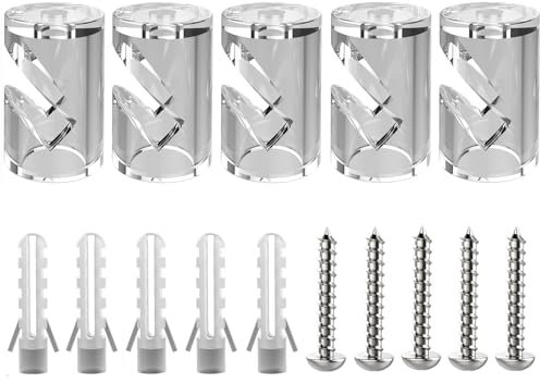 OASHISU Decentratore a V da Soffitto per Cavi Elettrici, Decentratore a Soffitto, Decentratore Cavo Elettrico, Decentratore Lampadario, Gancio da Soffitto o Parete, Fermacavo, 5 PEZZI (TRASPARENTE)
