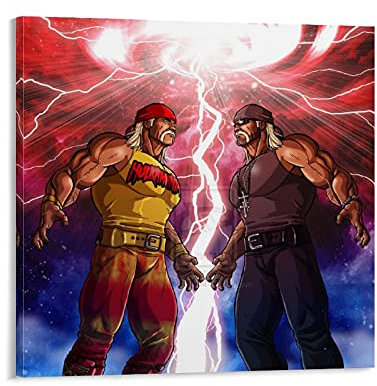 BAOMIHUA Hulk Hogan Poster, dekoratives Gemälde, Leinwand, Wandkunst, Wohnzimmer, Poster, Schlafzimmer, Gemälde, 40 x 40 cm