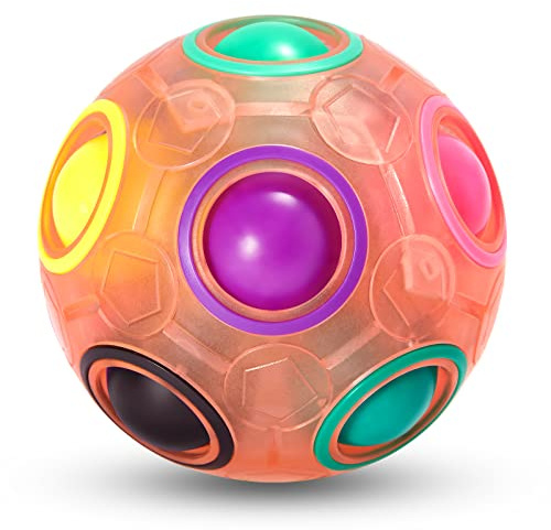 Vdealen Regenbogenball Magischer Puzzleball Zappelball Spiel Spaß Stressabbau Geschicklichkeitsspiele Pädagogische Spielzeug Denksport Ball Spielzeug Knobelspiel für Kinder Teens & Erwachsene