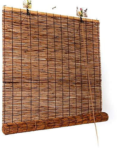 YXW Bambusrollo Jalousien Sonnenschutz, Natürlicher Schilfvorhang für Innen/Außen, Holz-Jalousie Raffrollo für Küche, Garten, Deck Pergola Pavillon, mit Zubehör, Breite 88/100/120/130cm