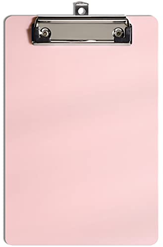 Hnogri Kunststoff A5 Klemmbrett, Rosa Kleines Klemmbrett Standard A5 Größe Memo Klemmbretter für Studenten, Kinder, Frauen, Büro, Schule, Low Profile Clip, Mini Klemmbrett Größe 6 x 9, Rosa