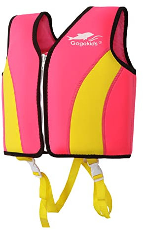 Bambini Gilet da Nuoto Ragazze Ragazzi Giubbotto da Nuoto Giacca Galleggiante Neoprene Costume da Bagno Regolabile Giacca di Galleggiabilità Imparare a Nuotare, 3-4 Anni