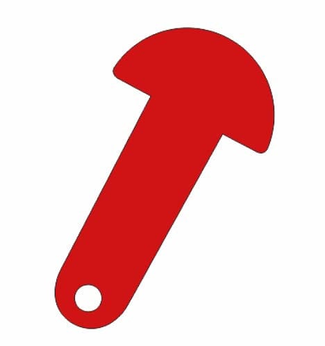 Shopping Trolley/Supermarket - Acrylic Release Token - Key Ring/Fob (Red)