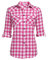 UNibelle Damen Kariert Bluse Langarm Hemd Knopfleiste Trachtenbluse Casual Hemdjacke Oktoberfest Hemden V-Ausschnitt Karohemd HolzfäLlerhemd Trachten Oberteile Rosa-B XL