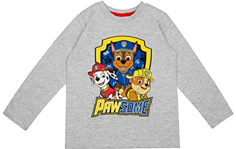 PAW PATROL Jungen Langarmshirt in verschiedenen Designs (Grau, 116)