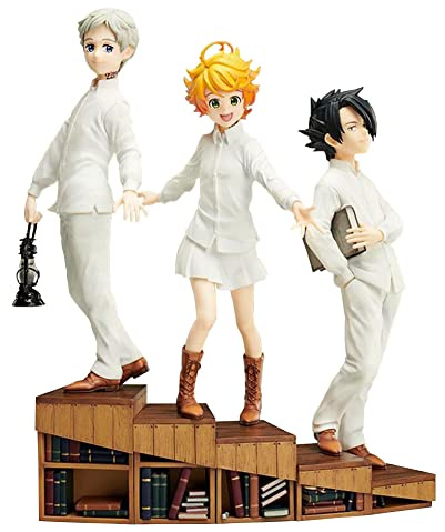 Jiumaocleu The Promised Neverland Figure Statue - Emma/Norman/Ray Figure Stair Standing Pose Anime Figure Model Toys Handmade Desktop Decoration for Car Dashboard Home Office