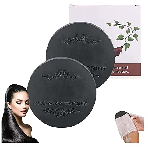 Black & Thick Hair Fallopia Multiflora Shampoo Bar, Haar Darkening Shampoo Bar Natural Organic for Moisturize and Repair Hair Damages (2PC)