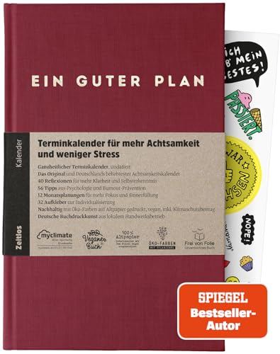 Ein guter Plan Zeitlos – Ganzheitlicher Terminkalender für mehr Achtsamkeit und weniger Stress – Undatierter Wochenplaner mit 56 Tipps und Zitaten ohne Kitsch (Rubin)