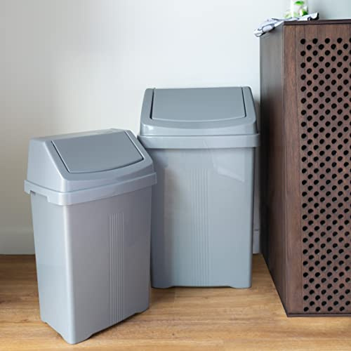 Wham 2 Piece Casa Bin Set (25L/50L Swing Bin) (Silver)