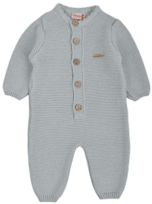 Minora Gestrickter Unisex Strampler für Baby Jungen und Mädchen, Overall für Neugeborene im Winter, 6-9 Monate, Minze