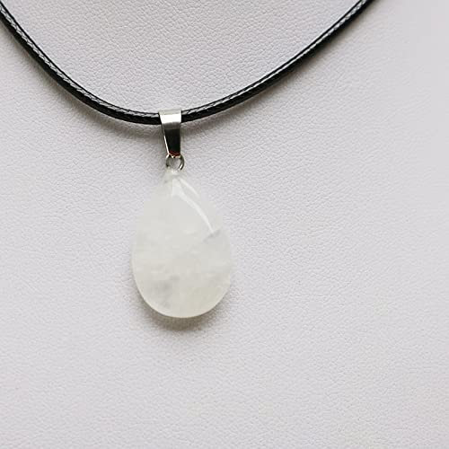 Teardrop Water Drop Opal Rock Natürlicher Quarzkristall Heilung Chakra Stein Anhänger Halskette Schmuck,Weißer Quarz
