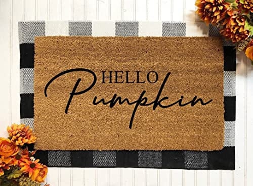 Hello Pumpkin Door Mat Door Mat Doormats Fall Doormat Fall Decor Fall Decoration Fall Porch Decor Fall Home Decor Pumpkin Doormat Machine Washable Shoe Mat Porch Decor 23.6x15.7 Inch