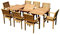 ALEOS. Teak Set: Gartengarnitur Ausziehtisch 150-210 cm x 90 cm + 8 Miami Sessel stapelbar 9-TLG. Essgruppe aus Teakholz