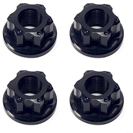Nut with Locking Toothing Track Wheel Nuts 7075 Aluminium Alloy Fixie Axle Bolt for Rear Hub (Pack of 4, M10)