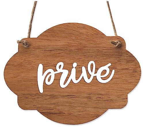 Plaque de porte en bois avec ventouse et cordelette Panneau ouvert fermé, pancarte toilettes, salle de bain... -