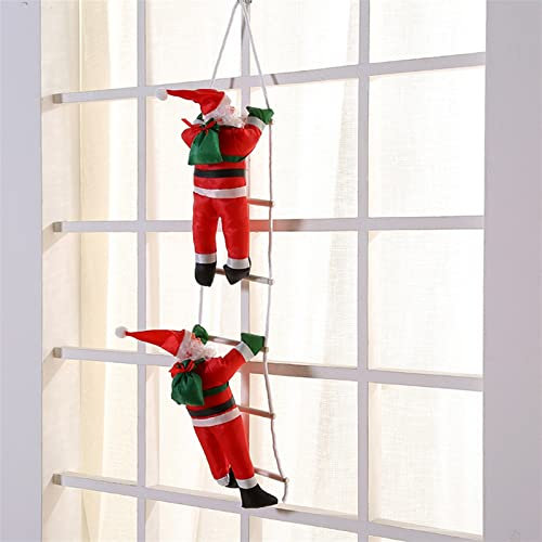 LUGEMA Geschenk Kletterseil Leiter Santa Claus Weihnachtsanhänger Hängende Puppenbaum Ornament Outdoor Wohnkultur (Color : Fluorescence Yellow)