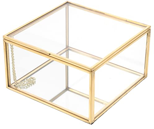 Cabilock 2st Transparente Schmuckschatulle Vitrine Aus Glas Verzierter Schmuck-display-organizer Hochzeitshalter Schmuckschatulle Aus Glas Goldschmuck D06 Ringschachtel Haushalt Legierung