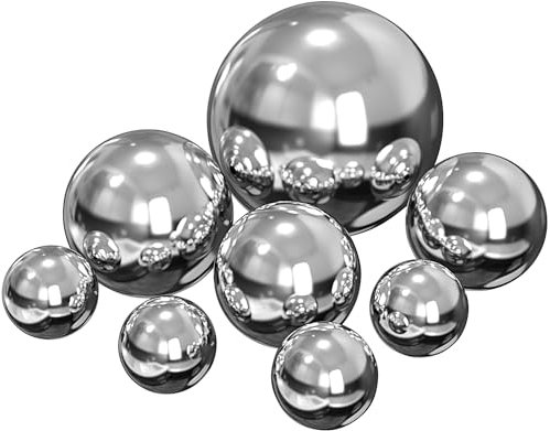 Kunjocy 8 Pcs Stainless Steel Decorative Balls for Centerpiece Bowls Assorted Size Metal Orbs Decorative Balls Mirror Globes Spheres Bowl Fillers Home Décor (Silver)