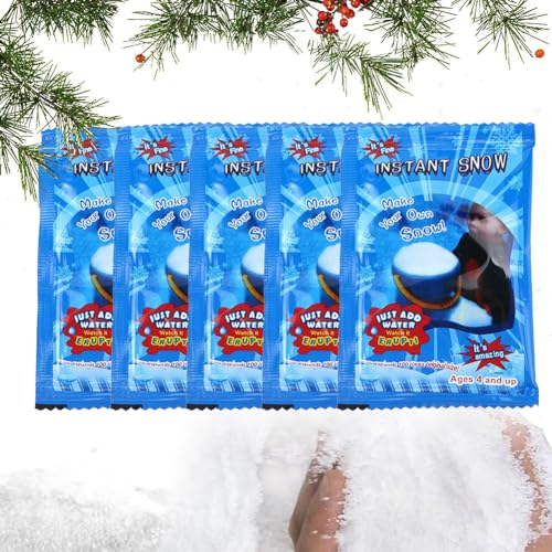 Mikiuly Neve Artificiale, Neve Decorativa, Neve Finta di Natale, per la Decorazione e l'artigianato - Neve Artificiale Come Decorazione Natalizia, 8X5g