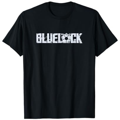 Blue Lock Official Epic Bold Distressed Glitch Chest Logo T-Shirt