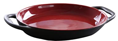 Milisten Amphora Salad Storage Bowl Toaster Strudel Large Pie Dish Pizza Cheese Ceramic Pie Dish with Handle Double Handle Baking Dish Dinnerware+sets Flan Cake Ceramics Kitchen Supplies