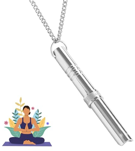 wimony Stress Relief Mindful Necklace Portable Meditation Stainless Steel Pendant Necklace Anxiety Relief Necklace for Men Women Meditation Stress Relief Relaxation