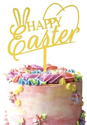 Happy Easter Acrylic Cake Topper - Easter Eggs - Bunny Ears - 3 Little Desserts