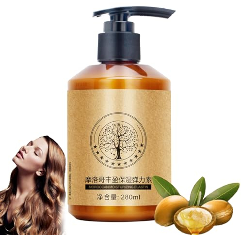 Langanhaltendes Styling Marokkanisches Volumen Feuchtigkeitsspendende Elastizität, 280ML Moroccan Hydrating Styling Cream, Moroccan Moisturizing Elastin für Trockene Beschädigte Bounce Curl Haarpflege