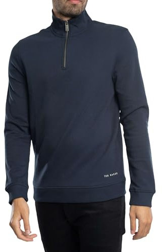 Ted Baker Men's Half Zip Funnel Neck Sweatshirt, Blue, S