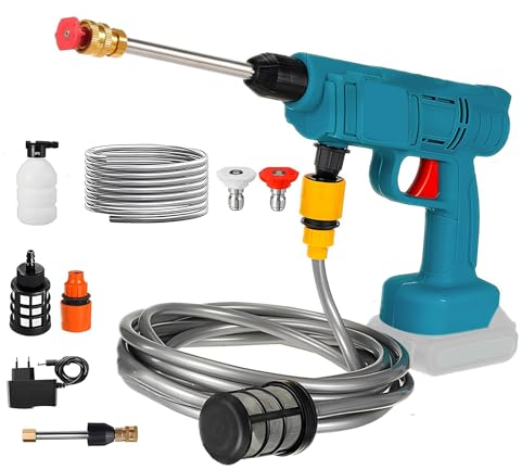 Cordless Pressure Washer for Makita 18V Battery, Portable Power Washer with 2 Nozzles, 5M Hose, Foam Pot, Battery Jet Washer High Pressure Cleaner for Garden, Patio, Window and Car (Without Battery)