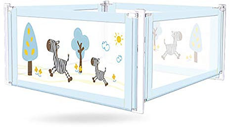Kinder-Bettgitter, Schutzgitter, Kann Angehoben Werden, Belüftet, Starke Trennwand, Effektive Höhe 80 cm, Doppelte Kindersicherung,B