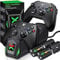 Ladestation für Xbox One Akkupack mit 2X 5520mWh wiederaufladbar Akkupack für Xbox One/Xbox Series X/S Elite,Duale Ladestation für Xbox One Controller mit 4 Akkuabdeckungen für Xbox