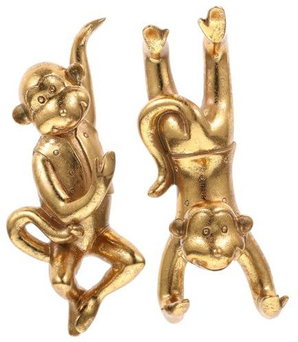 LALADEFIEE Kreative Robust Tierform Wandhaken Kunstharz Goldfarbene in 3d aus Kleiderhaken Dekorative ohne Bohren und Stilvoll für Wohnzimmer Schlafzimmer