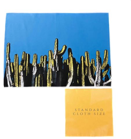 Barroccu & Co. Premium Microfibre Glasses Cleaning Cloth – Streak-Free, Lint-Free, Reusable Lens Cleaner for Eyeglasses, and Optics, Extra Large, 17 x 12 inchs (43CM X 30CM), Limited Edition (Cacti)