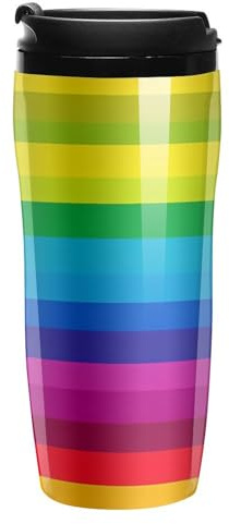 LGBT Rainbow Travel Mug Print Coffee Cup Tumbler Coffee Mug for Hot Cold Drinks 350ml