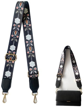 Zzcy Taschengurte zum Wechseln 3.8cm Breit Verstellbarer Schulterriemen für Handtaschen & Umhängetaschen | Schwarz | Hochwertiges Leinwand