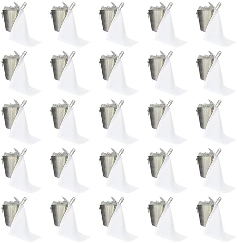 BOTTLECLOTHS - Catering Collection, Chiffons pour Bouteilles pour Seaux à Glace, Polycoton, 42 cm, Trou d'angle, Cercle Piqué (Blanc, Paquet de 25)
