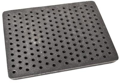 SEZAM Gussrost mit Löchern Ofenrost Ascherost Gußrost Kaminrost passend Kaminofen Tafelrost Rost Ofengitter Feuerrost Kohlerost Eckrost verschiedene Abmessungen (31,5 x 23,5 cm)