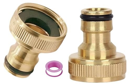 3/4 Zoll Gartenschlauch Schnellverbinder, Innengewinde Wasserhahn Adapter, Messing Gartenschlauch Wasserhahn Adapter, verwendet für Gartenschläuche, Bewässerungssysteme, Wasserhahn Adapter (2pcs)