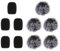 Qianyu 10 Pcs Furry Microphone Windscreen and Foam Cover Set Washable Microphone Windscreen Windproof Microphones Muff Wind Cover for Mini Mic Windshield Headset Reduce Wind Noise