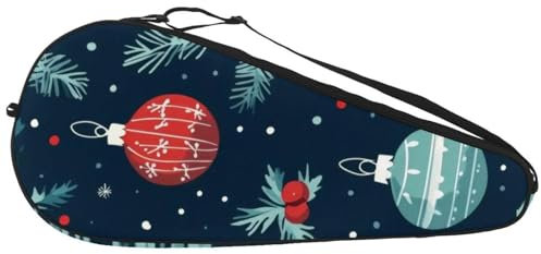 Borsa leggera per racchette da tennis con motivo natalizio con palline di Natale, per giovani e adulti